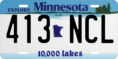 MN license plate 413NCL