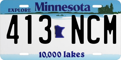 MN license plate 413NCM