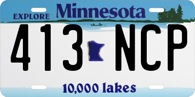 MN license plate 413NCP