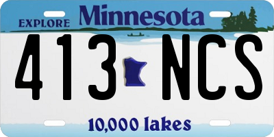 MN license plate 413NCS