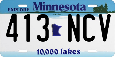 MN license plate 413NCV