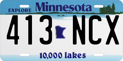 MN license plate 413NCX