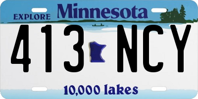 MN license plate 413NCY