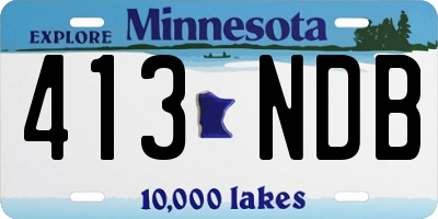MN license plate 413NDB