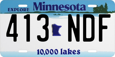 MN license plate 413NDF
