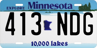 MN license plate 413NDG
