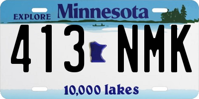 MN license plate 413NMK
