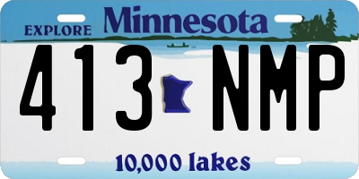 MN license plate 413NMP