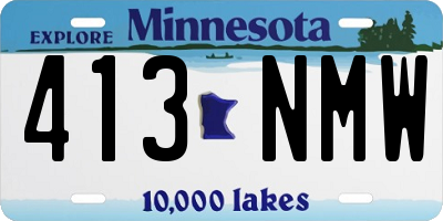 MN license plate 413NMW