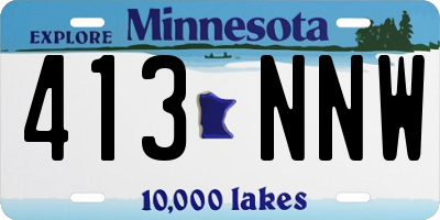 MN license plate 413NNW