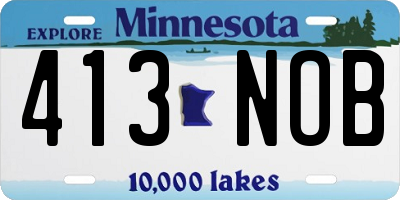 MN license plate 413NOB
