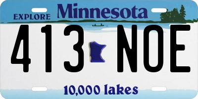 MN license plate 413NOE