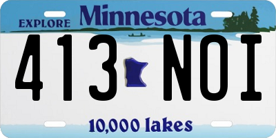 MN license plate 413NOI