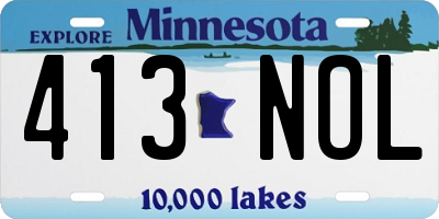 MN license plate 413NOL