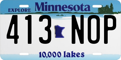 MN license plate 413NOP