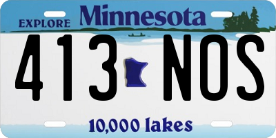 MN license plate 413NOS
