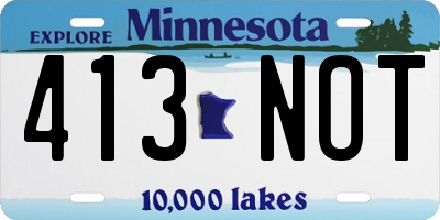 MN license plate 413NOT