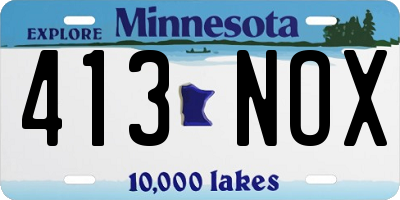 MN license plate 413NOX