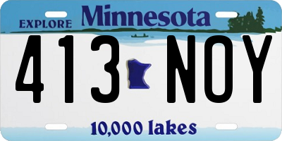 MN license plate 413NOY