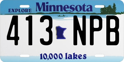 MN license plate 413NPB