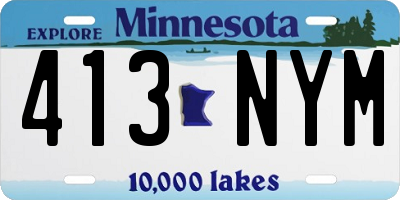 MN license plate 413NYM
