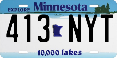 MN license plate 413NYT