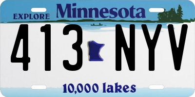 MN license plate 413NYV