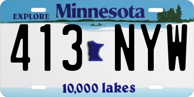 MN license plate 413NYW