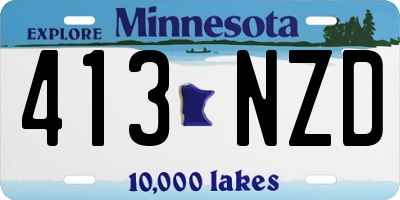 MN license plate 413NZD