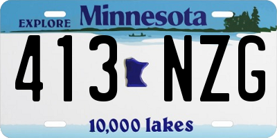 MN license plate 413NZG