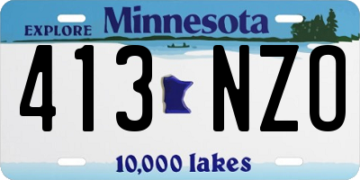 MN license plate 413NZO