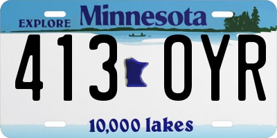 MN license plate 413OYR