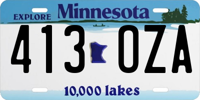 MN license plate 413OZA