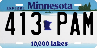 MN license plate 413PAM