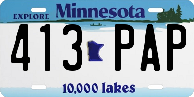 MN license plate 413PAP