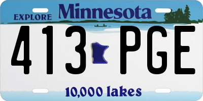 MN license plate 413PGE