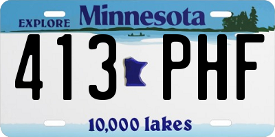 MN license plate 413PHF