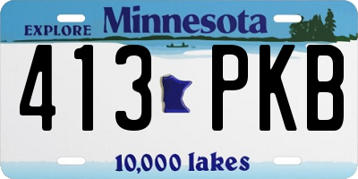 MN license plate 413PKB