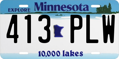 MN license plate 413PLW