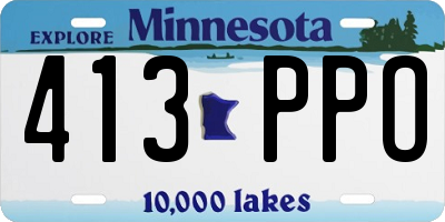 MN license plate 413PPO