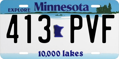 MN license plate 413PVF