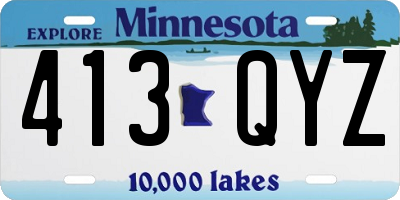 MN license plate 413QYZ