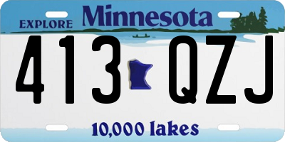 MN license plate 413QZJ