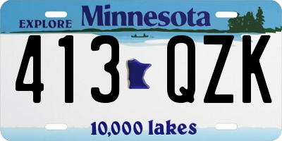MN license plate 413QZK