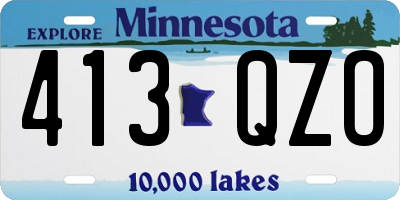 MN license plate 413QZO