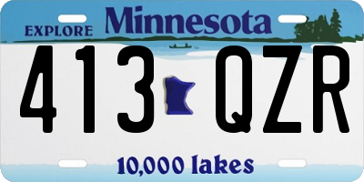 MN license plate 413QZR