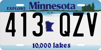 MN license plate 413QZV