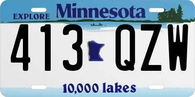 MN license plate 413QZW