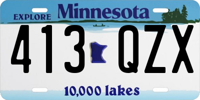 MN license plate 413QZX