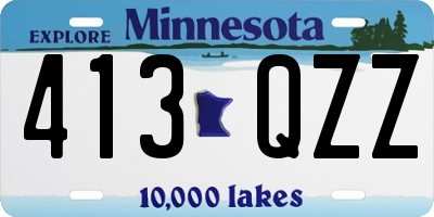 MN license plate 413QZZ